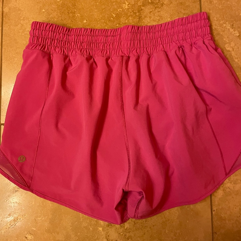 Lululemon Hotty Hot High-Rise Lined Short 4" in Sonic Pink